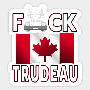 F-CK TRUDEAU SAVE CANADA FREEDOM CONVOY OF TRUCKERS WHITE Sticker